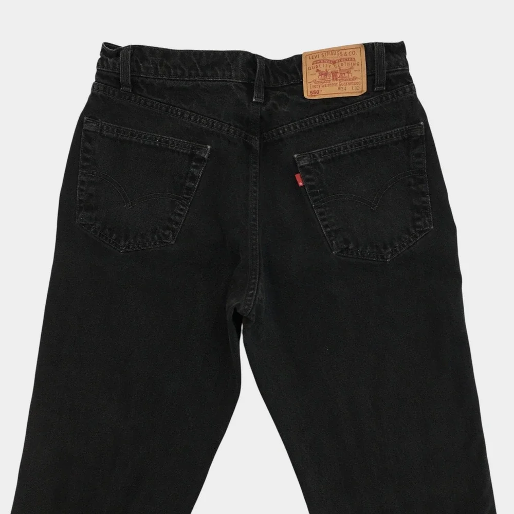 Levis‎ 550 Relaxed Fit Black Denim Jeans Mens Actual 33x31 Canada Vintage Style
